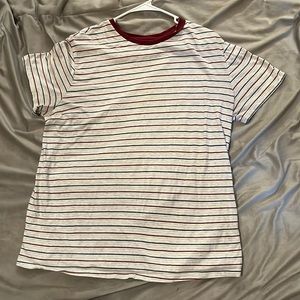 John Gaft Red collar with navy stripes shirt